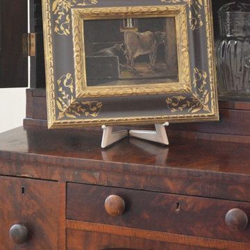 23 kt Italian style sgraffito frame with hand carved decorative borders, 23kt go