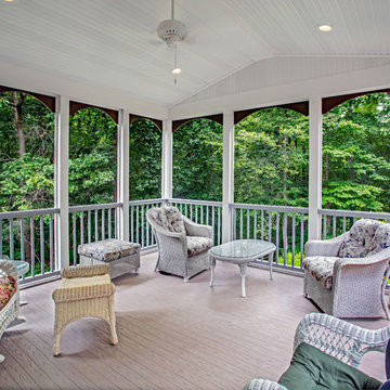 Screened porch with arches