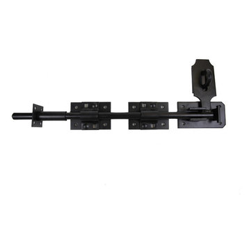 Heavy Locking Garage Door Bolt, Black, 18"