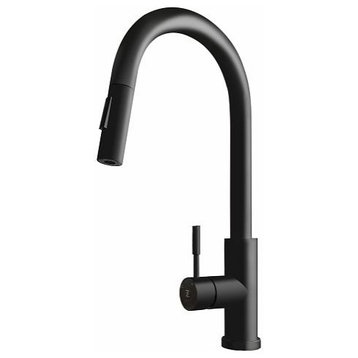 Modern Touch Control Kitchen Faucet with 360° Swivel Pull Out Sprayer, Black
