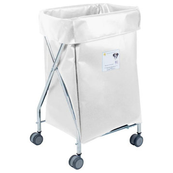 Narrow Collapsible Hamper with White Vinyl Bag