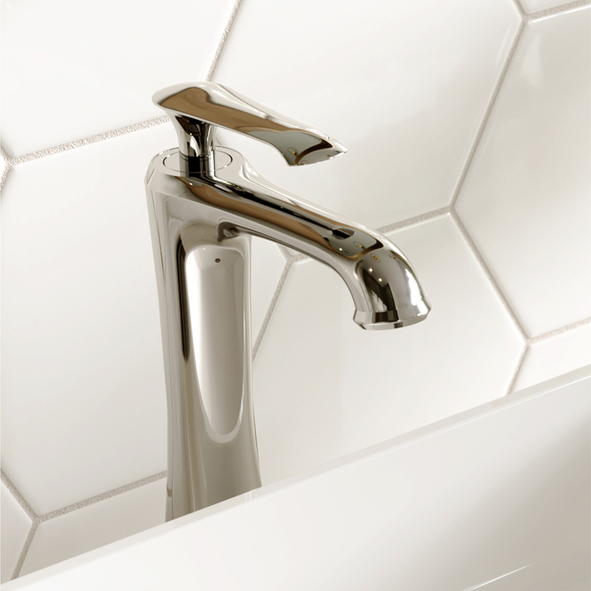 Karran 1-Hole 1-Handle Vessel Faucet With Pop-Up Drain, Chrome