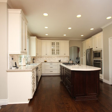 Creamy White Kitchen with Marble basksplash