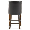 GDF Studio Rydel Nailhead Accent Brown Leather Stools, Set of 2, Counter Height