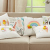 Baby Throw Pillow With Safari Animals Design and Poly Filling