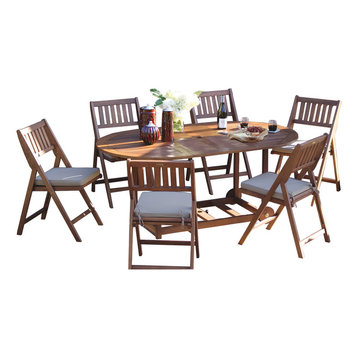 Coronado 7-Piece Wood Fold and Store Dining Set