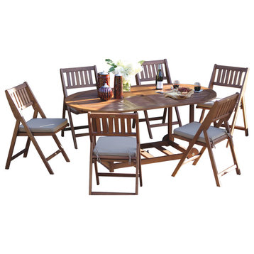 Coronado 7-Piece Wood Fold and Store Dining Set