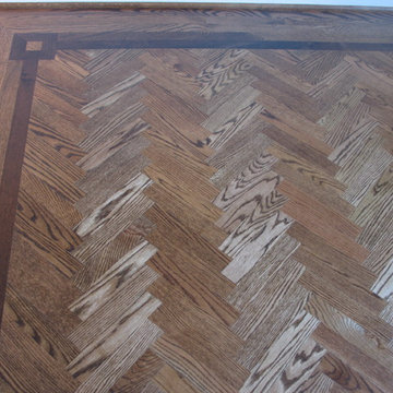 Herringbone with Walnut Border