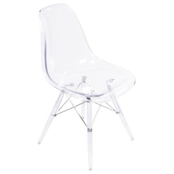 Nicer Furniture Set of 2 Transparent Clear - Side Chair Clear Leg