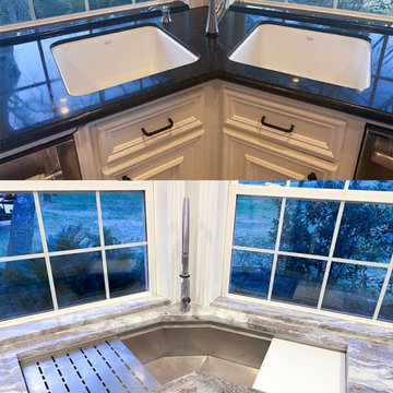 Workstation kitchen sinks