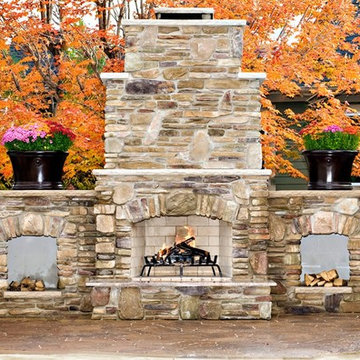 front view of fireplace