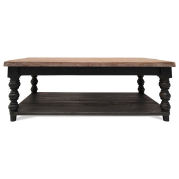 Riverside Furniture Mason Wood Coffee Table in Distressed Black