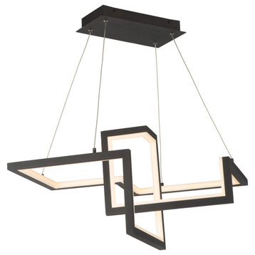 WAC Lighting PD-17023 Minecraft 23"W LED Abstract Chandelier - Black