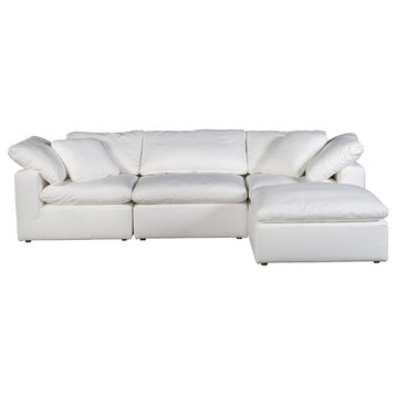4 PC Set Livesmart Stain Resistant Terra Condo White Sectional Modular Lounge
