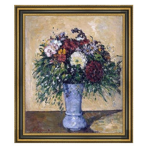 Paul Cezanne Flowers In A Blue Vase Gallery Wrapped Canvas Print