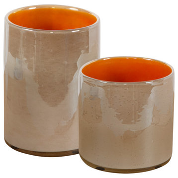 Tangelo Beige Orange Vases