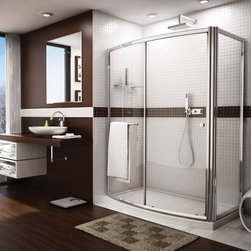 Fleurco Banyo Amalfi Bowfront RP 60" x 30" Frameless Curved Sliding Door with Re - Bath Products