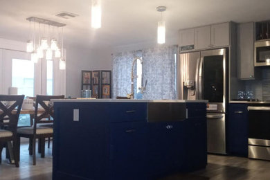 Example of a minimalist kitchen design in Tampa