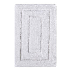 Newport White 24 in. x 40 in. Cotton Bath Rug - Bath Mats