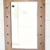 Santa Fe Stained Alder Wood Mirror With Tacks, 18"x22"