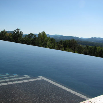 Infinity Edge Pool with Spa and Water Feature