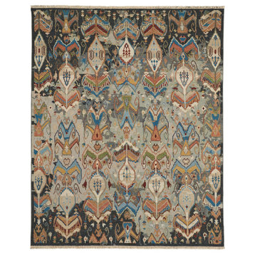 Pierson Transitional Ikat, Taupe/Tan/Orange, 2'x3' Accent Rug