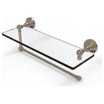 Allied Brass - Waverly Place Paper Towel Holder with 16" Glass Shelf, Antique Pewter - Maximize space and efficiency with this beautiful glass shelf and paper towel holder combination.  Made of solid brass and tempered glass this classic unit will enhance any kitchen.