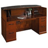 Mayline Sorrento Reception Desk with Marble Counter-Bourbon Cherry