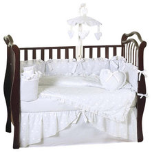 Contemporary Cribs Eyelet White 9 Piece Crib Bedding Set