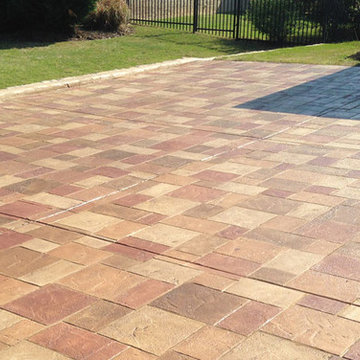 Ashlar Stamped Pattern and Custom-Colored Driveway