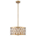 Z-Lite - Z-Lite 5 Light Chandelier, Heirloom Brass, 6010-20HB - Radiate a charming glow through the chic crystal accents on this hanging ceiling light. Richly hued, the heirloom brass finish warms up clean lines and rounded edges.