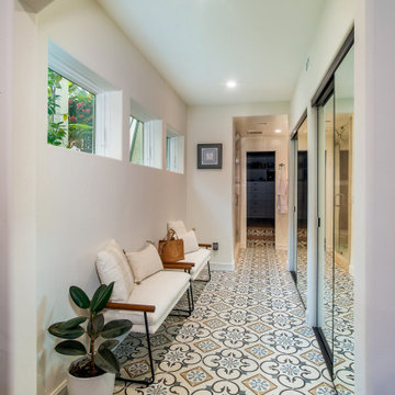 Arched Entry to Closet Hallway with Cement Tile Flooring | San Diego, CA