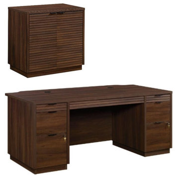 Home Square 2-Piece Set with Excutive Desk & Utility Stand Libary Base