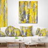 Gray And Yellow Abstract Pattern Abstract Throw Pillow, 16"x16"