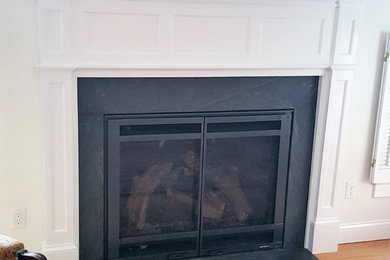 Transitional living room photo in Boston