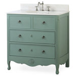 Benton Collection - 34" Dalleville Vintage Blue Bathroom Vanity - *Please Note*
