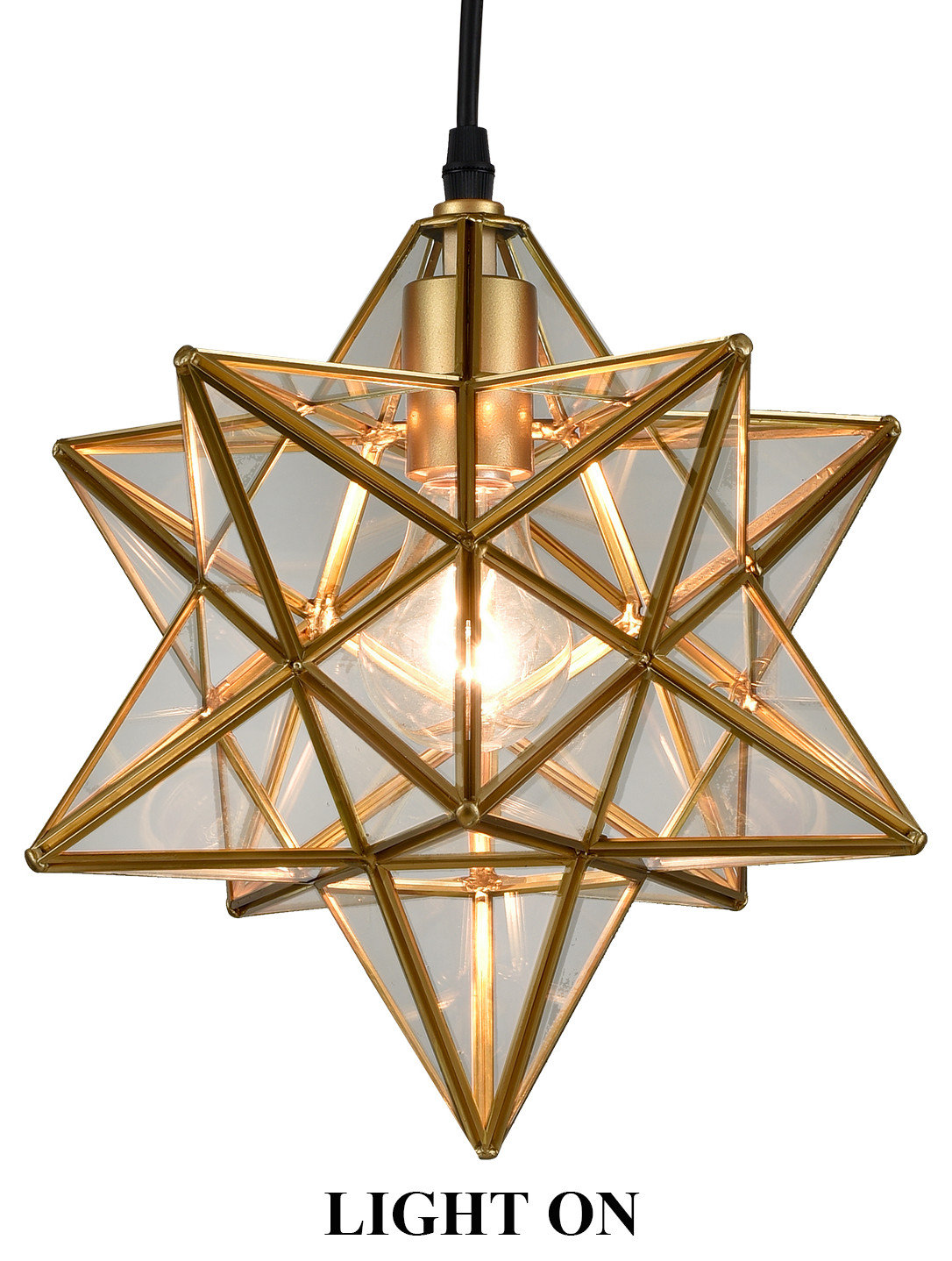 Brass Golden Moravian Star Pendant Light Star Glass Lights, 12 ...