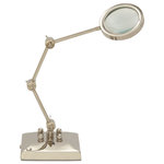 The Novogratz - Traditional Silver Aluminum Magnifying Glass 24543 - Bring a finishing touch to your home with an inviting appeal with this classic magnifying glass. Give your surface space a balance look with this sophisticated decorative piece. Add a unique accent piece to your home using this swiveling magnifying glass with stand. This gold decorative magnifying glass is both decorative and functional. Designed with felt or rubber stoppers at the base that prevent scratching furniture and table tops, as well as sliding around. This item ships in 1 carton. Magnifying glass is 3x. Aluminum magnifying glass makes a great gift for any occasion. Suitable for indoor use only. Made in India. This is a single magnifying glass. Traditional style.