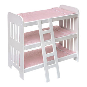 badger basket doll bunk beds with ladder and storage armoire