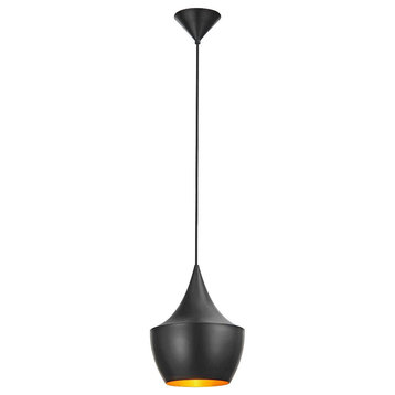 Elite Living Modern Ceiling Pendant Light 9.5" 1-light, Black