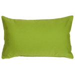 Pillow Decor Ltd. - Pillow Decor - Sunbrella Solid Color Outdoor Pillow, Macaw Green, 12" X 20" - These pillows are made with renowned Sunbrella outdoor fabric. Adds a lush touch to your outdoor decor. Mix and match with other pillows in this series, fantastic stripes & solids in fresh, happy colors! *Pillow dimensions always refer to the pillow cover's width and length while lying flat unstuffed and are rounded up to the nearest whole inch.