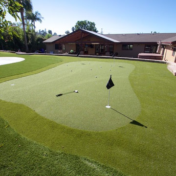 Artificial Grass Play and Golf Install at Ranch-Style Home in San Diego