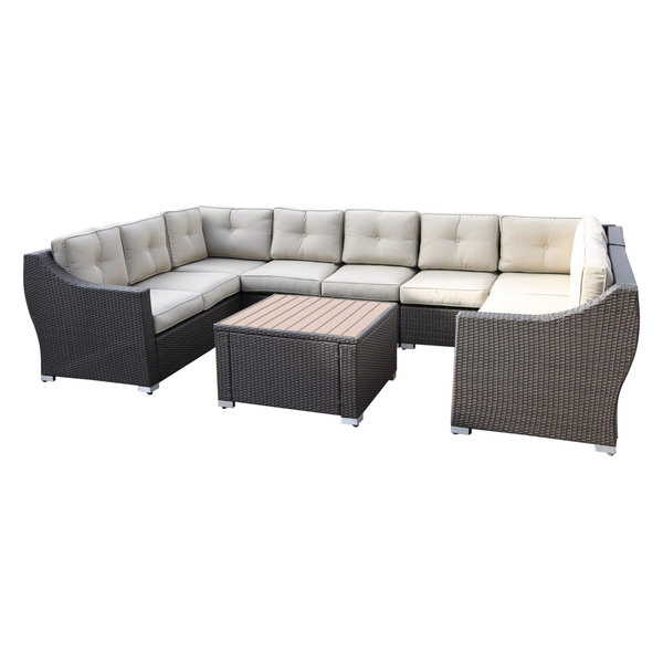 Waystocksouth Beach 10 Piece Sectional Set Outdoor Patio Furniture Wicker Resi Dailymail