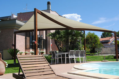 Immagine di un patio o portico country