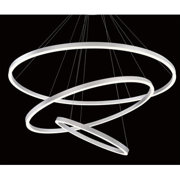 Spunto Oversized LED Large Ring Chandelier, Matte Black