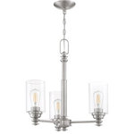 Craftmade - Craftmade Dardyn 3 Light Chandelier, Brushed Polished Nickel/Clear - The Dardyn series combines straight line design with todays most important finishes to create something extraordinarily simple. Pristine, oversized clear glass shades accompany this striking collection. The Dardyn magnificently lights up any room in your home for a glow that is modestly beautiful.
