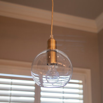 Chadwick Clear Glass Globe Pendant, Brushed Bras