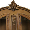 Consigned China Cabinet Louis XV Vintage French Rococo 1950 Oak Wood Glass