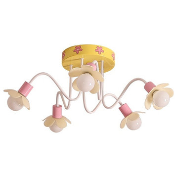 Modern Pink Ceiling Lamp for Girls Bedroom, C