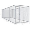 vidaXL Outdoor Dog Kennel Large Dog Crate Puppy Cage without Canopy Top Steel